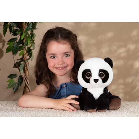 Peluche - peluche puppy eyes pets nature panda - 22 cm Noir 3 - vertbaudet enfant 