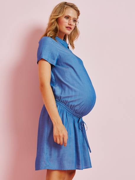Robe chemise de grossesse Bleu clair 4 - vertbaudet enfant 