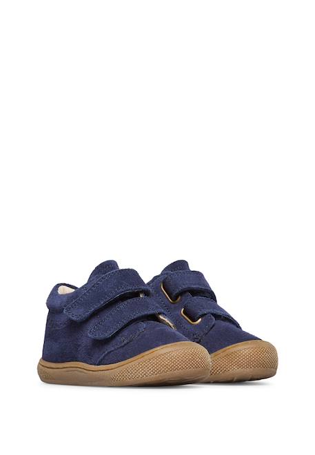 Chaussures premiers pas en suède cocoon wide vl Marine-+Marron- 2 - vertbaudet enfant 