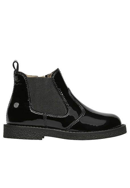 Boots en cuir verni avec fermeture éclair arthur Bordeaux-+Noir-+Noir ivoire- 6 - vertbaudet enfant 