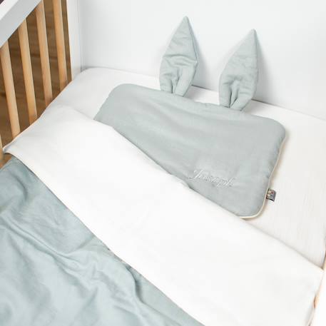 Couverture plaid en lin Beige+Écru+Pêche+Vert de gris 18 - vertbaudet enfant 