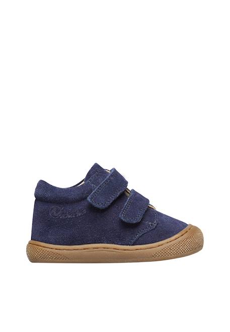 Chaussures premiers pas en suède cocoon wide vl Marine-+Marron- 1 - vertbaudet enfant 
