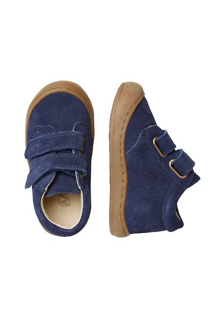 Chaussures premiers pas en suède cocoon wide vl Marine-+Marron- 4 - vertbaudet enfant 