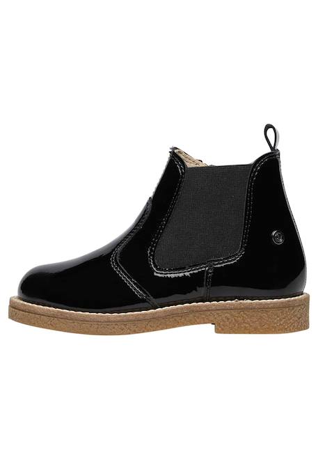 Boots en cuir verni avec fermeture éclair arthur Bordeaux-+Noir-+Noir ivoire- 13 - vertbaudet enfant 