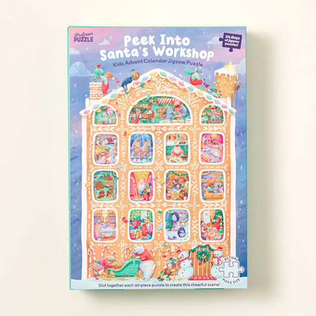24 puzzles de 20 pièces - Calendrier de l'avent l'atelier du père noël Vert 4 - vertbaudet enfant 