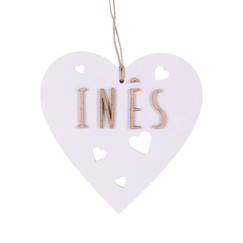 Linge de maison et décoration-Décoration-Cœur de noël personnalisable en bois