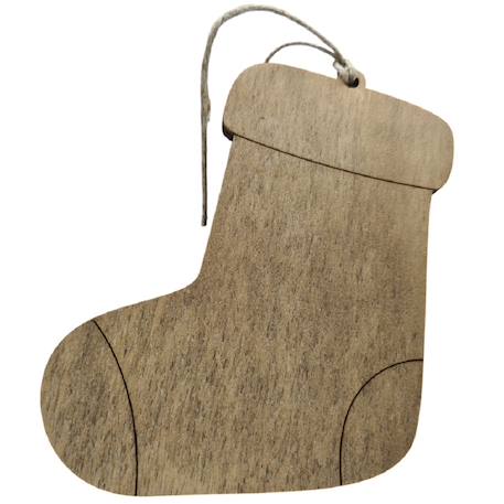 Chaussette de noël personnalisable en bois Beige 1 - vertbaudet enfant 
