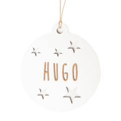 Linge de maison et décoration-Décoration-Boule de noël personnalisable en bois