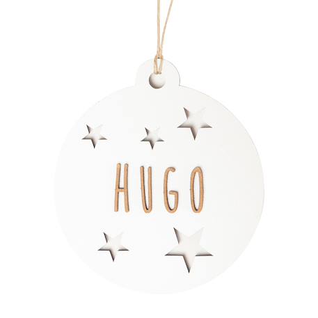 Boule de noël personnalisable en bois Blanc 1 - vertbaudet enfant 