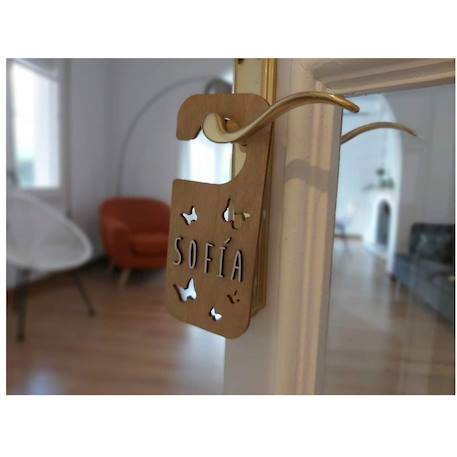 Accroche-porte personnalisable papillons Beige+Blanc 3 - vertbaudet enfant 