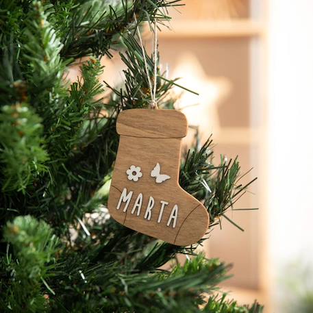 Chaussette de noël personnalisable en bois Beige 3 - vertbaudet enfant 