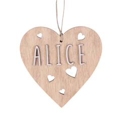 Linge de maison et décoration-Décoration-Cœur de noël personnalisable en bois