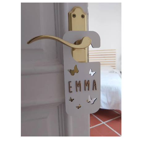 Accroche-porte personnalisable papillons Beige+Blanc 6 - vertbaudet enfant 