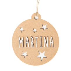 Linge de maison et décoration-Décoration-Boule de noël personnalisable en bois
