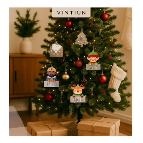 Père noël personnalisable en bois Rouge 4 - vertbaudet enfant 