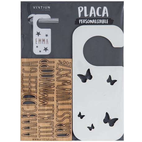 Accroche-porte personnalisable papillons Beige+Blanc 5 - vertbaudet enfant 
