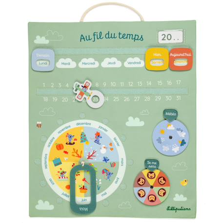 Calendrier ludique Au fil du temps Vert, jaune, bleu 2 - vertbaudet enfant 