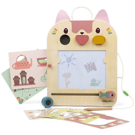 Ardoise magique Jeanne Beige, rose, jaune 5 - vertbaudet enfant 