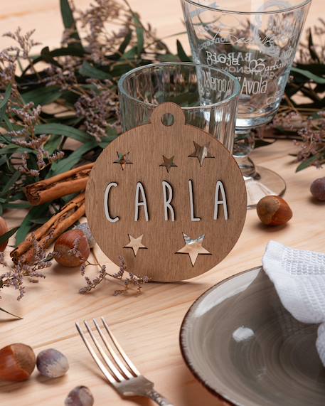Boule de noël personnalisable en bois Beige 3 - vertbaudet enfant 