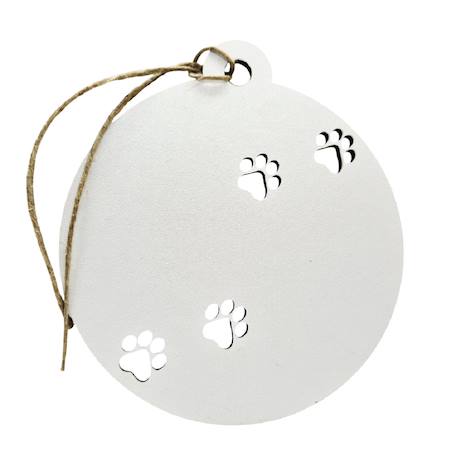 Boule de noël chien personnalisable en bois Beige+Blanc 7 - vertbaudet enfant 