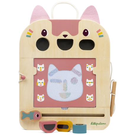 Ardoise magique Jeanne Beige, rose, jaune 1 - vertbaudet enfant 
