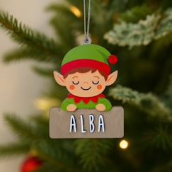 Linge de maison et décoration-Décoration-Lutin de noël personnalisable en bois