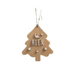 Linge de maison et décoration-Décoration-Arbre de noël personnalisable en bois