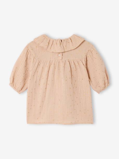 Robe bébé gaze étoilée beige poudré 2 - vertbaudet enfant 