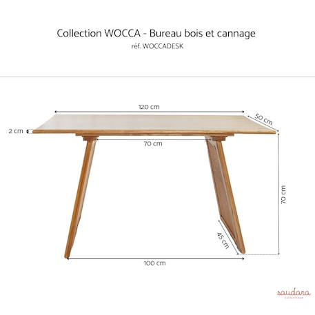 Bureau/console en bois et cannage - wocca Miel 6 - vertbaudet enfant 