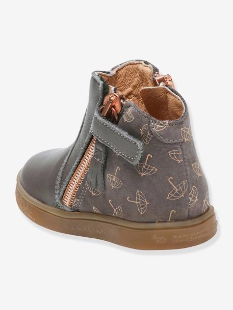 Boots zippées cuir bébé fille Alouest Babybotte® Gris+Marine 3 - vertbaudet enfant 
