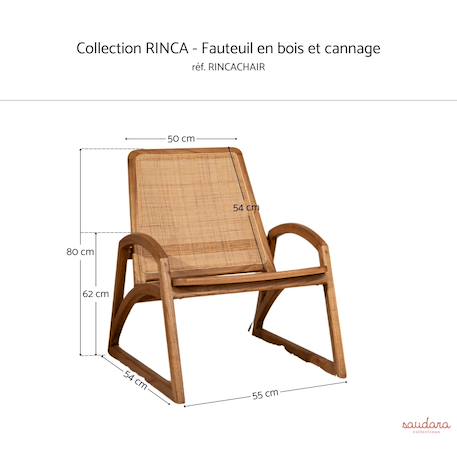 Fauteuil bois et cannage- rinca Miel 6 - vertbaudet enfant 