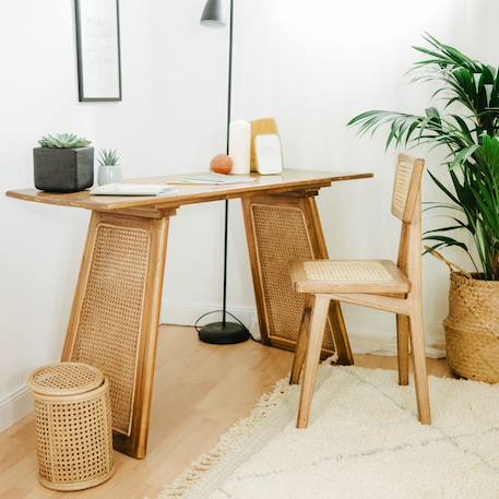 Bureau/console en bois et cannage - wocca Miel 1 - vertbaudet enfant 