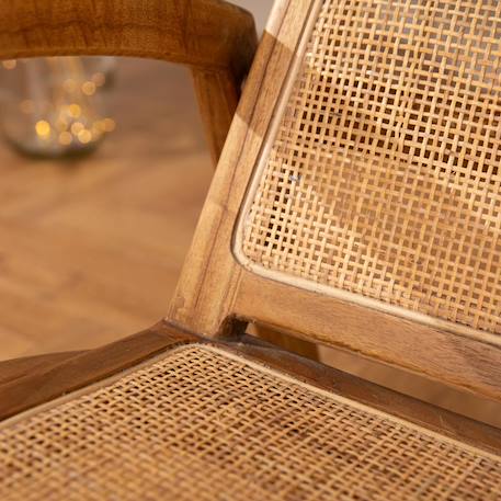 Fauteuil bois et cannage- rinca Miel 3 - vertbaudet enfant 