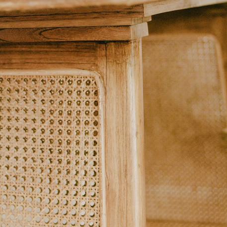 Bureau/console en bois et cannage - wocca Miel 3 - vertbaudet enfant 