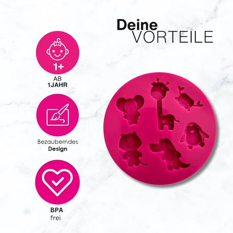 Moule en silicone - animaux du zoo Pink 2 - vertbaudet enfant 