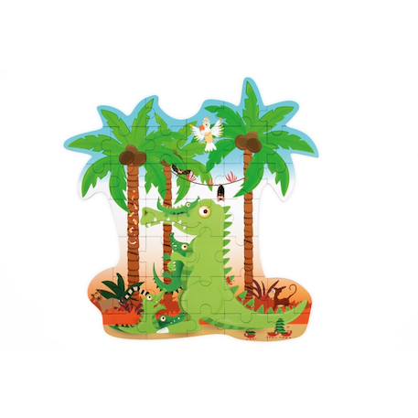 Contour puzzle - crocodile 36 pièces Multicolor 2 - vertbaudet enfant 