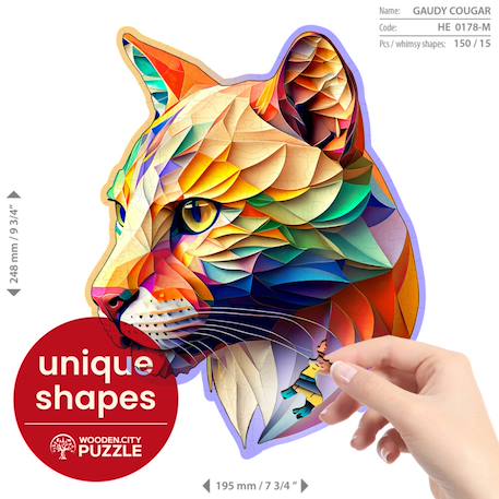 Puzzle en bois - Gaudy cougar Multicolor 5 - vertbaudet enfant 