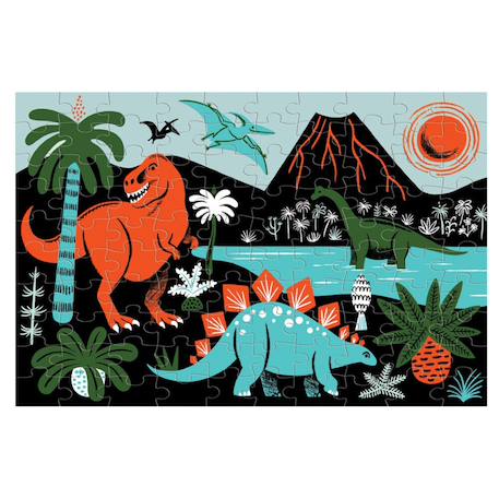 Puzzle - dinosaures glow in the dark 100 pièces Multicolor 1 - vertbaudet enfant 