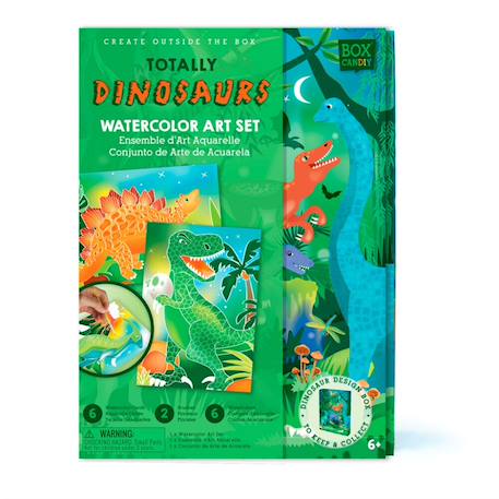 Coffret d'aquarelles dinosaurs Multicolor 6 - vertbaudet enfant 