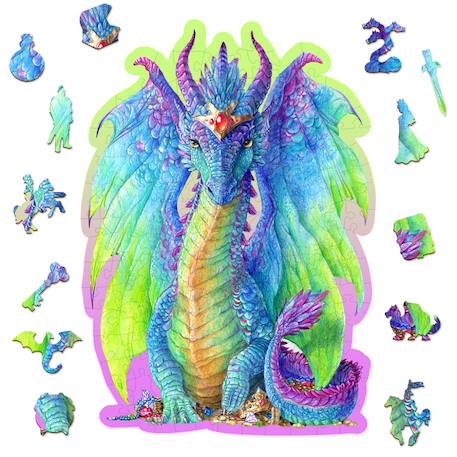 Puzzle en bois - dragon Multicolor 1 - vertbaudet enfant 