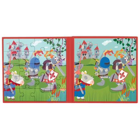 Livre de puzzle magnétique - chevaliers Multicolor 3 - vertbaudet enfant 