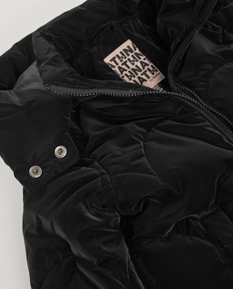 Manteau Matelassé Fille MONALISA Noir Avec Nœud Devant - Taille 12 Ans, Respirant Et Déperlant, Occasion En Excellent état