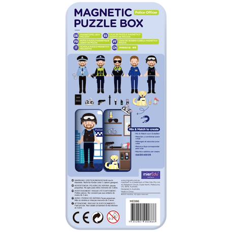 Boïte de puzzle magnétique - officier de police Multicolor 6 - vertbaudet enfant 