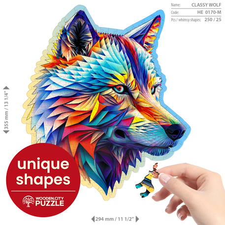 Puzzle - classy wolf loup 250 pièces Multicolor 5 - vertbaudet enfant 