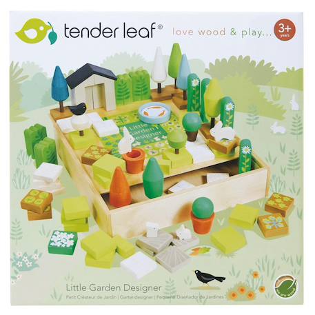 Jouet créateur de jardin 67 pièces en bois massif Vert, orange, beige 2 - vertbaudet enfant 