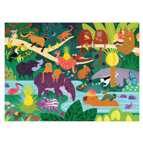 Puzzle - jungle 60 pièces Multicolor 1 - vertbaudet enfant 