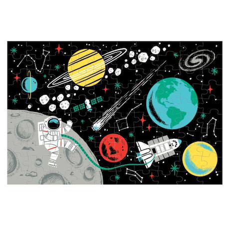 Puzzle - l'espace glow in the dark 100 pièces Multicolor 1 - vertbaudet enfant 