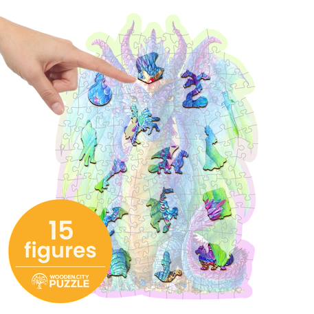 Puzzle en bois - dragon Multicolor 4 - vertbaudet enfant 