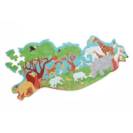 Contour puzzle - safari 60 pièces Multicolor 1 - vertbaudet enfant 