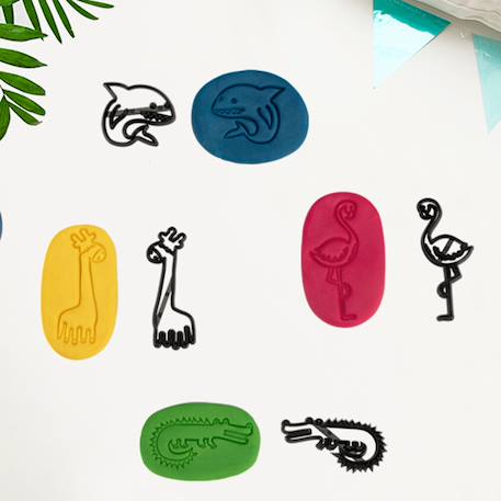 Set de tampons - animaux du zoo Black 2 - vertbaudet enfant 